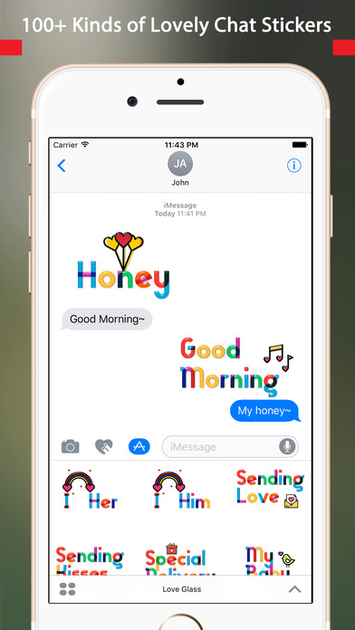Lovely Colorful Glass Sensitive Word Stickers screenshot 2