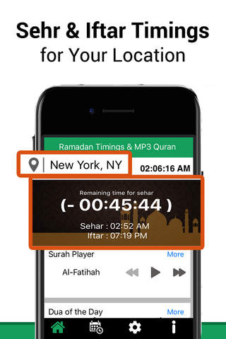 ramadan timings and mp3 quran