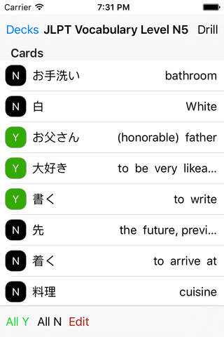 1000 JLPT Flash Cards for Japanese - náhled