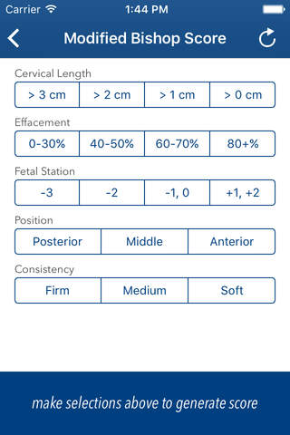 Bishop Score Calculator - náhled