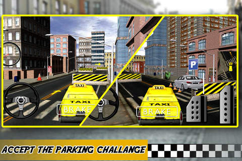 Yellow Taxi Driver Parking - Crazy Cab In New york - náhled