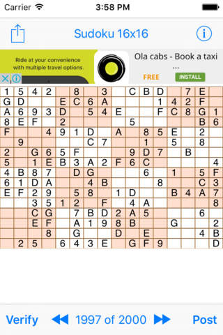 Sudoku 16x16 Game - náhled