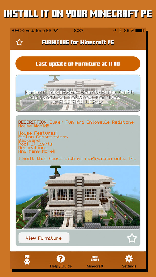 FURNITURE for Minecraft PE - Furniture for Pocket Edition screenshot 2