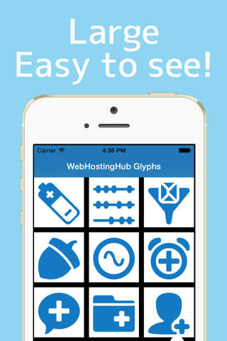 WebHostingHub Glyphs Cheatsheet Icon Font - náhled
