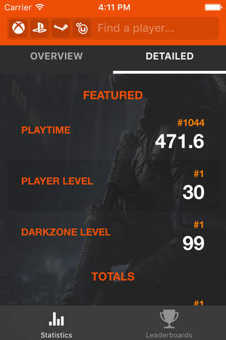 TRN Stats for The Division - náhled