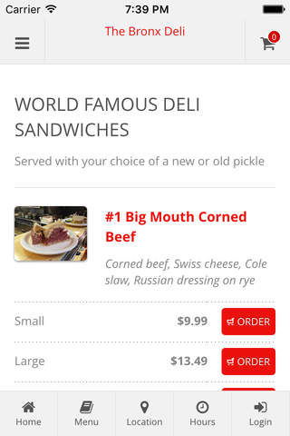 The Bronx Deli Online Ordering - náhled