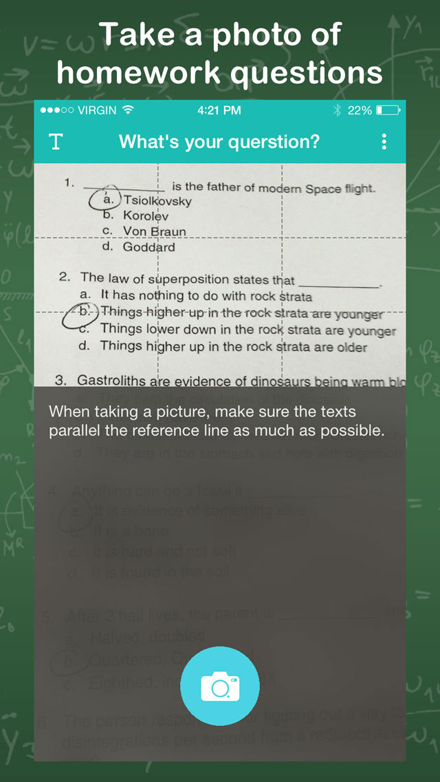 scan homework for answers