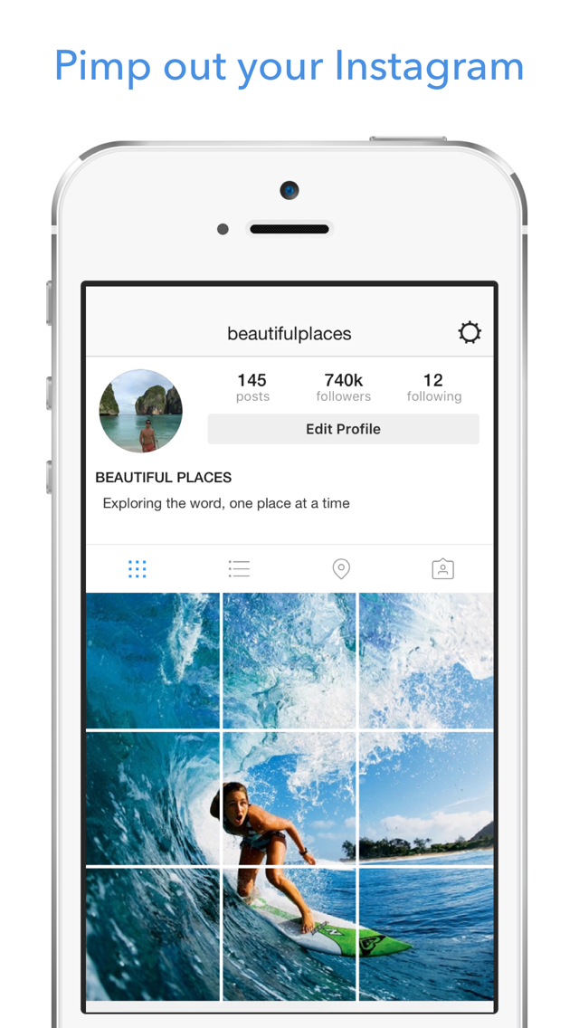 Insta Grid Post Split Photo Collage Maker Upload Big Tile Pic Banner For Instagram Free Apps 148apps