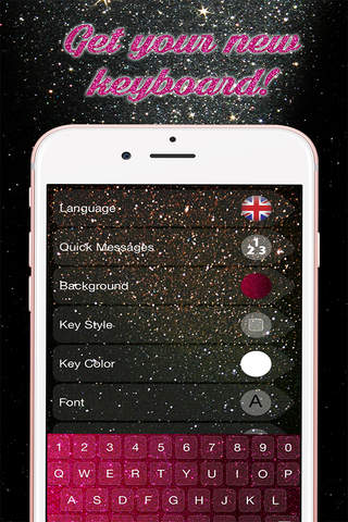Glitter Keyboard Themes – Shiny Custom Keyboard De - náhled