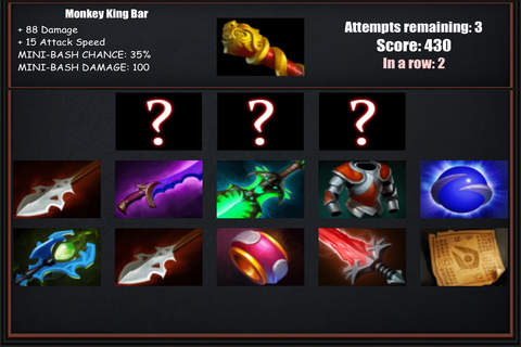 Item Quiz for Dota 2 - náhled