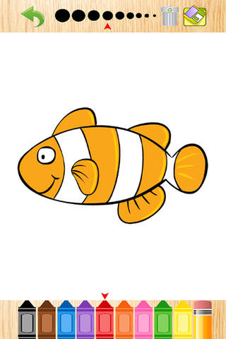 Kids Coloring Book Funny Fish HD - náhled