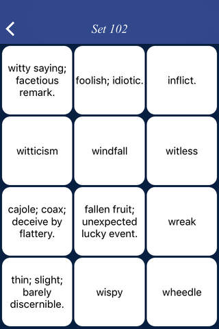 GRE word list - quiz, flashcard and match game - náhled