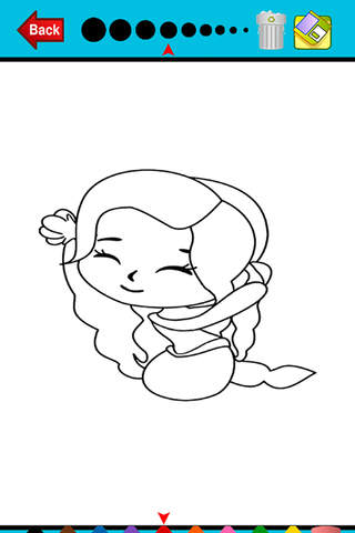 Mermaid Princess Coloring Pages Kids Painting Game - náhled
