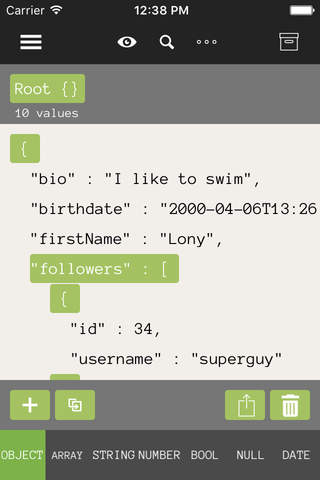 JSONEditor - náhled