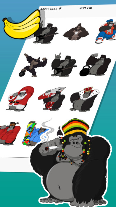 Funny Gorilla Expressions Stickers screenshot 2
