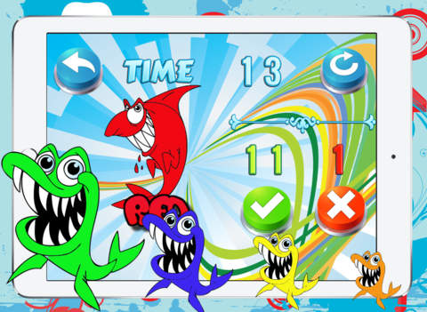 Sharks Coloring Quiz Puzzle Baby Kids 2 3 4 Years - náhled