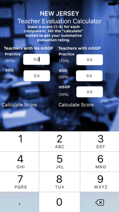 New Jersey SGO Evaluation Calculator screenshot 1