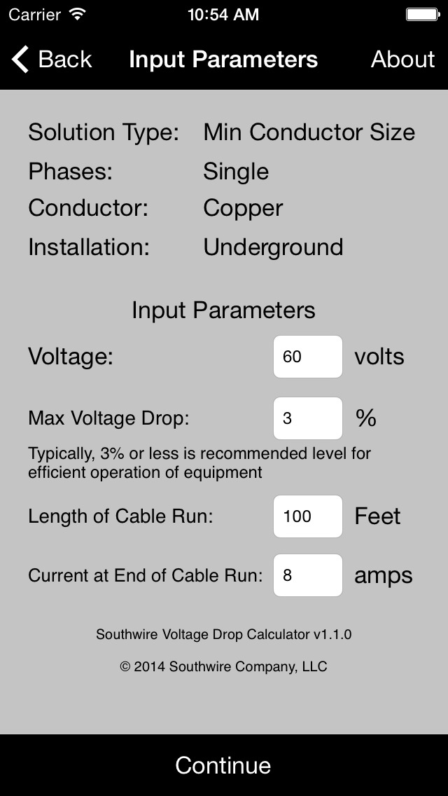 Southwire® Voltage Drop Calculator (ios)