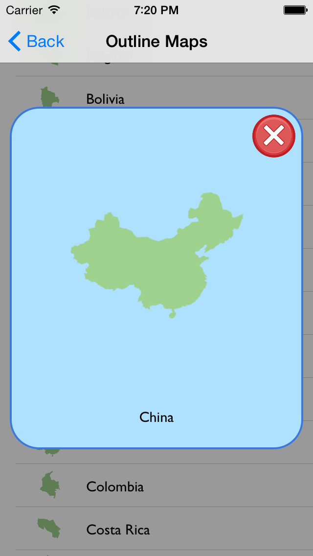 Country Shape Quiz::Appstore for Android