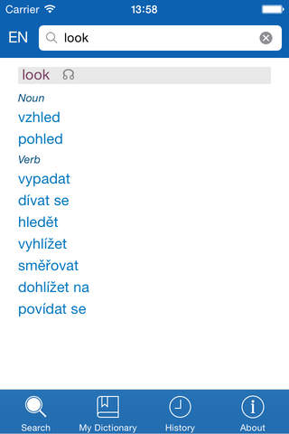 Czech <> English Dictionary + Vocabulary trainer F - náhled