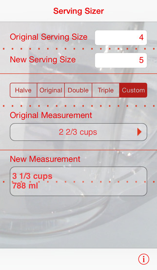 Serving Sizer recipe converter screenshot 1