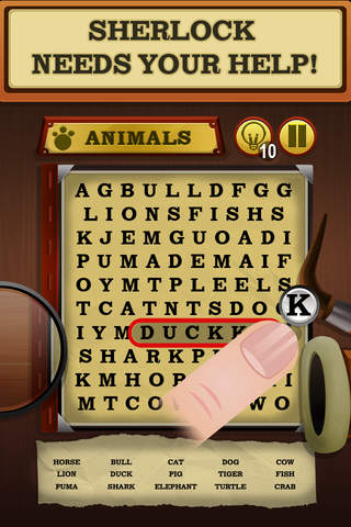 Sherlock's Notebook - Word Search Puzzle Game - náhled