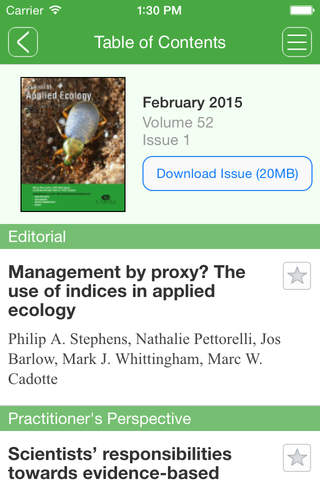 Journal of Applied Ecology - náhled