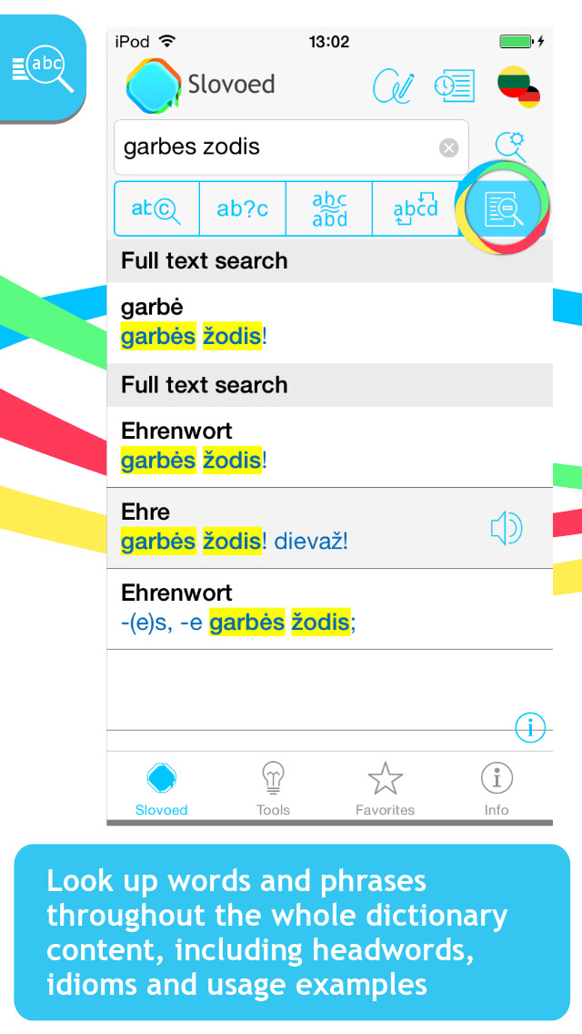 Lithuanian <-> German Slovoed Compact talking dictionary screenshot 2