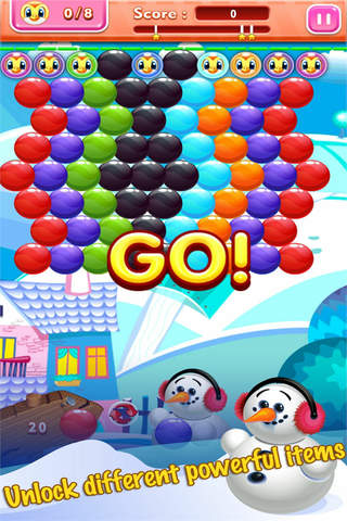 Ice Bubble Shooter Snowman - náhled