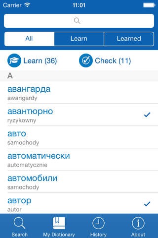 Russian <> Polish Dictionary + Vocabulary trainer - náhled