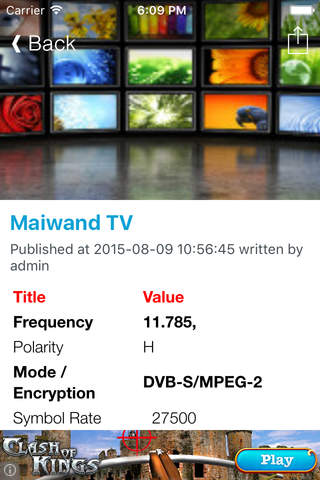 Afghanistan TV Channels Sat Info - náhled
