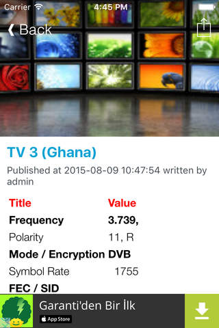 Ghana TV Channels Sat Info - náhled