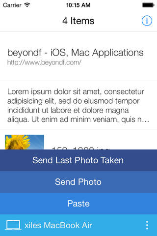 AirBridge - Transfer image/photo, text or URL - náhled