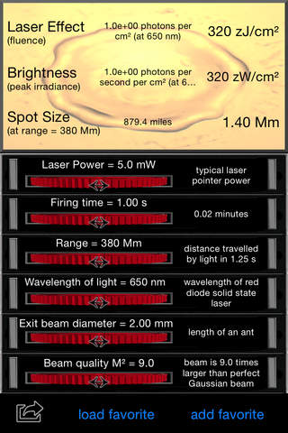 Laser Effect Calculator - náhled