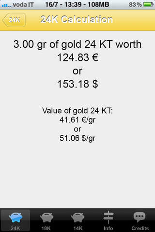 Gold Price Calculator Live - náhled