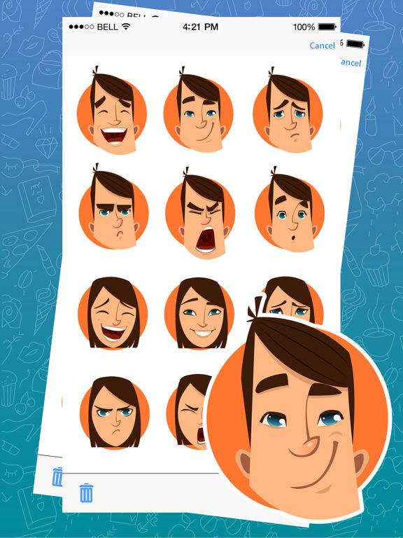 Cool Man and Woman Expressions Stickers screenshot 6