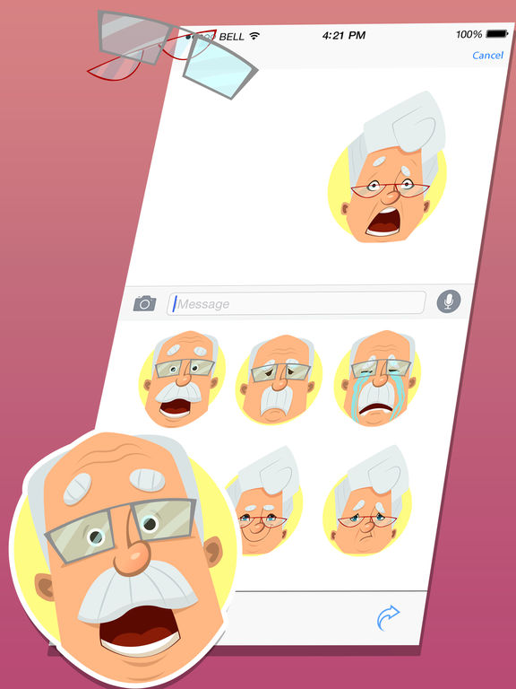 Old Man Expressions Emoticons Stickers screenshot 5