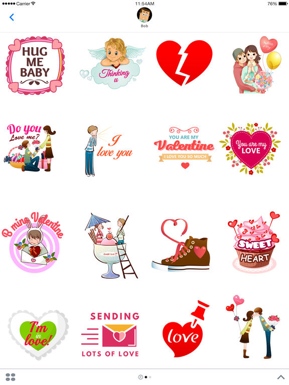 Lovetickers - Heart,Couple,Love emoji for iMessage screenshot 4